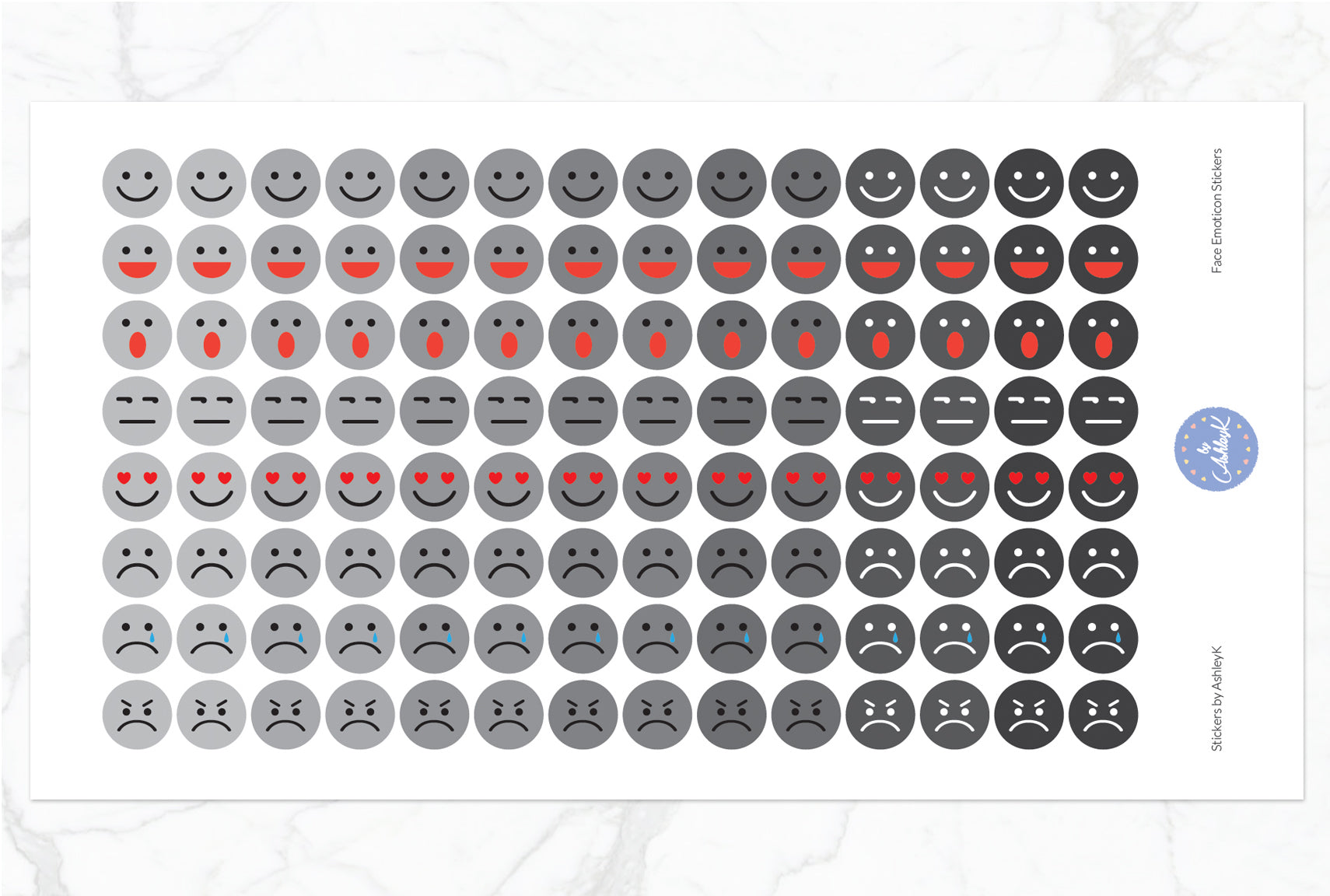 Emoticon Stickers - Monochrome