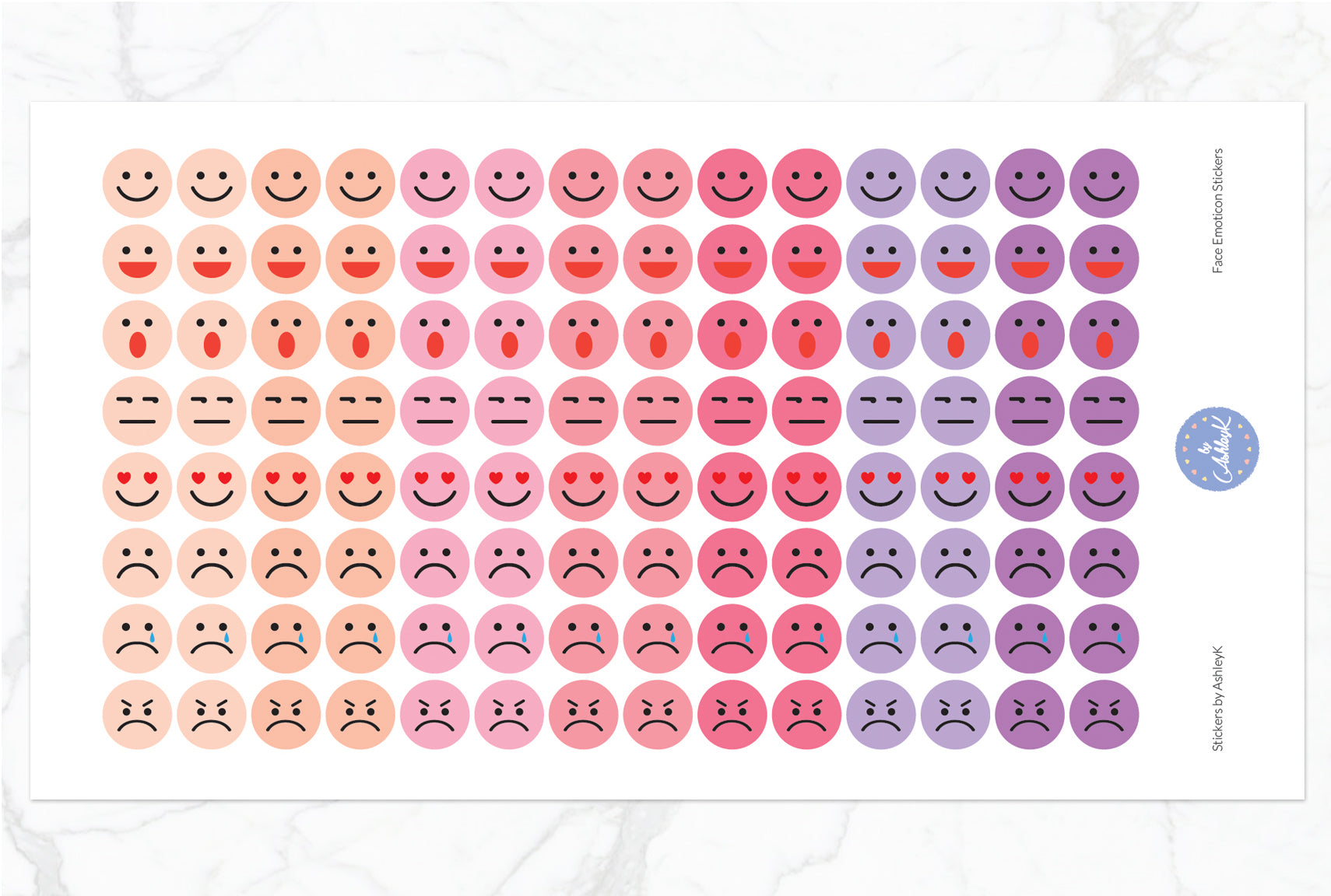 Emoticon Stickers - Raspberry