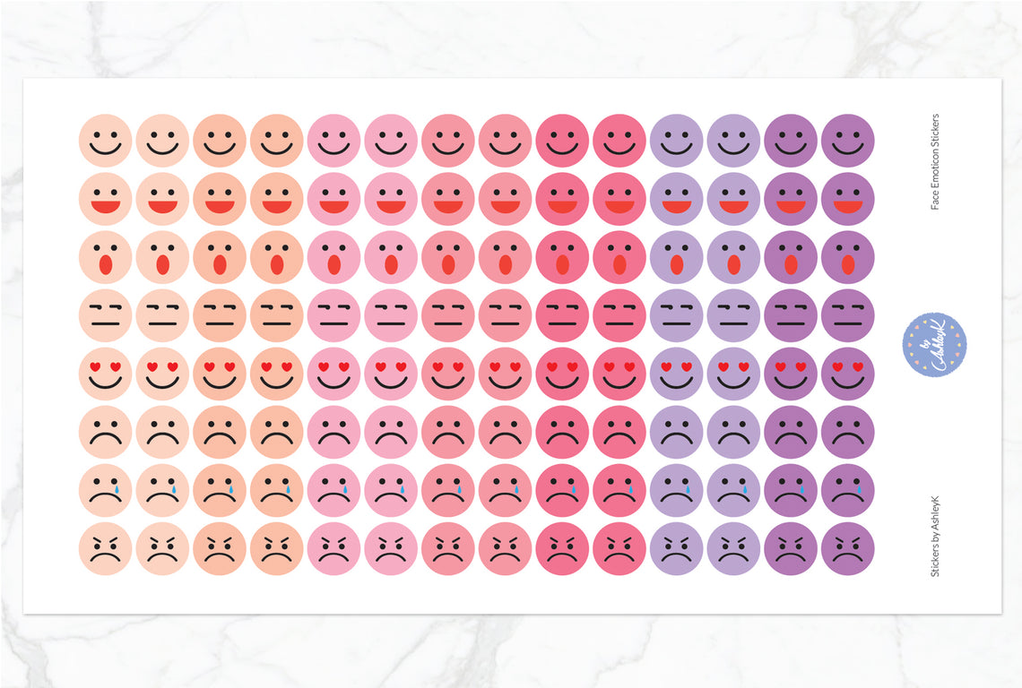 Emoticon Stickers - Raspberry