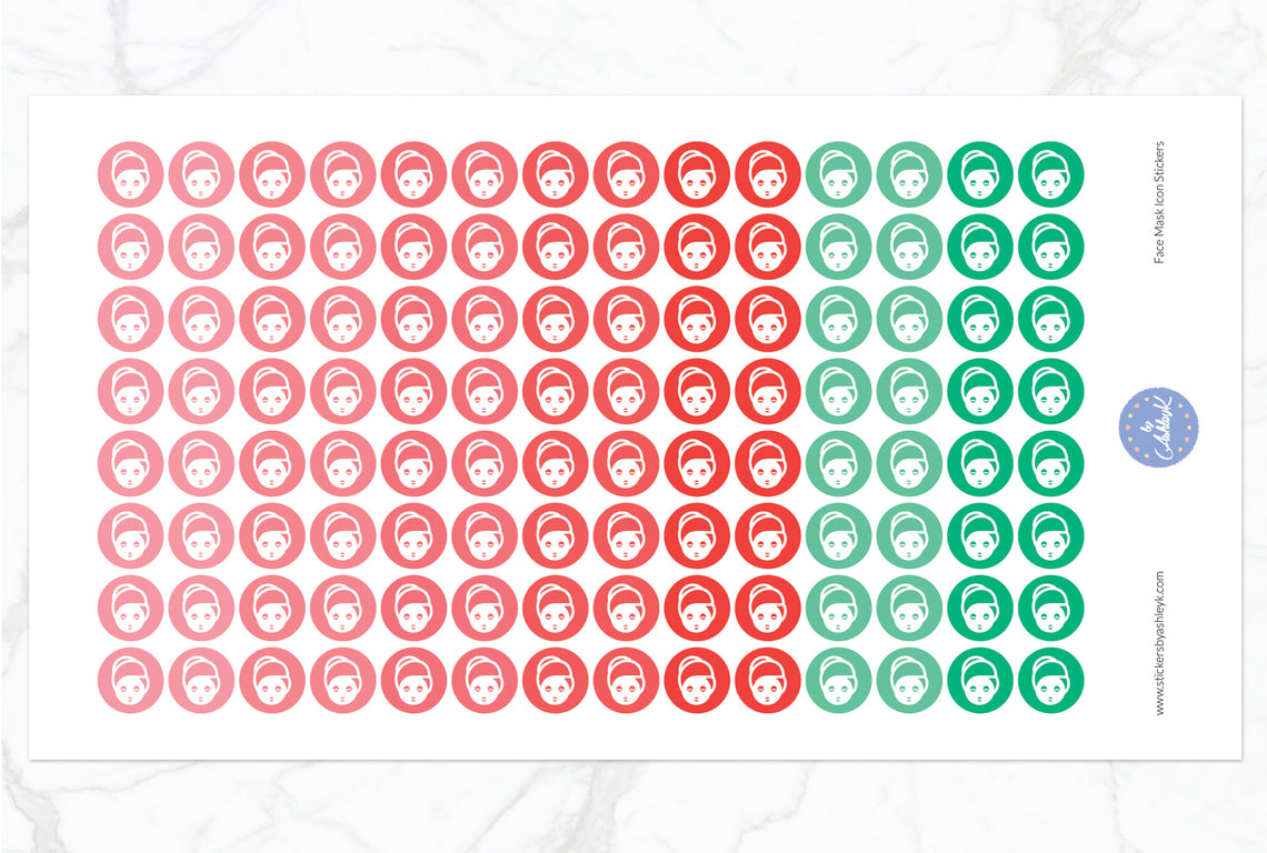 Face Mask Icon Round Stickers - Watermelon