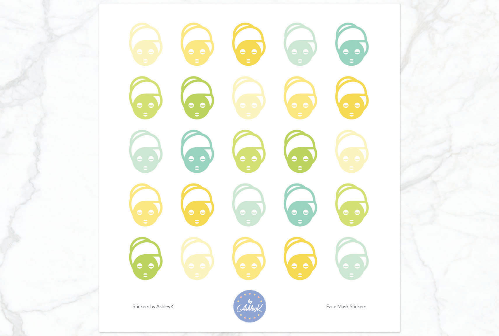 Face Mask Stickers - Lemon&Lime