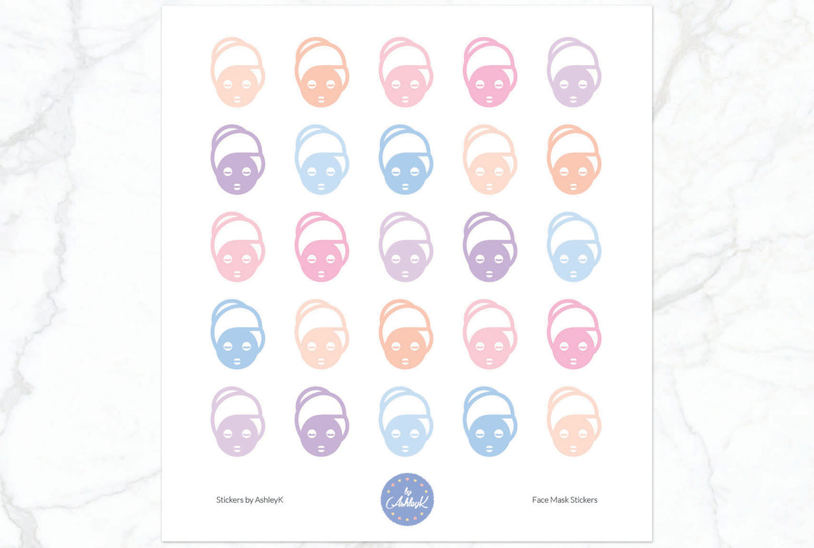 Face Mask Stickers - Pastel Sunset