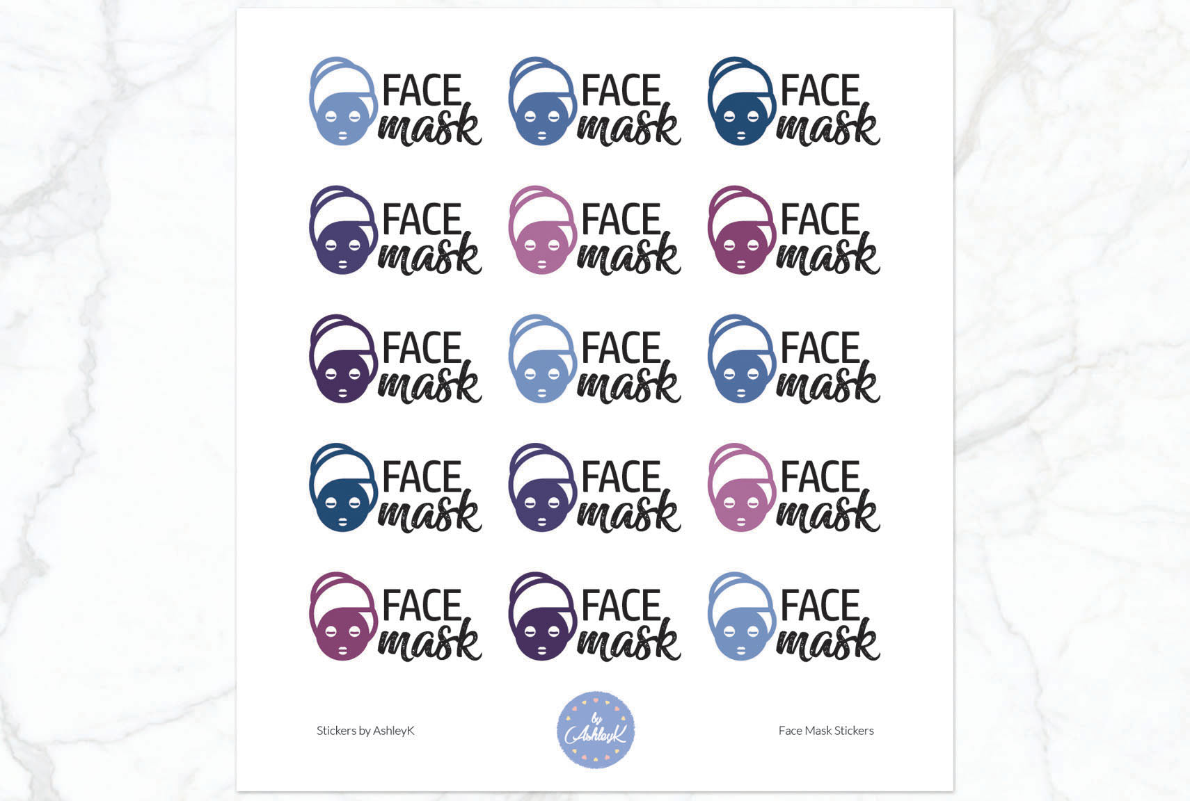 Face Mask Stickers - Blueberry