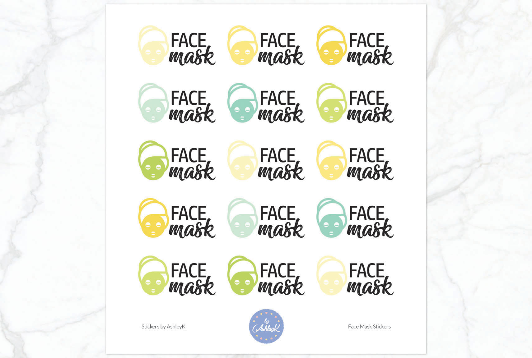 Face Mask Stickers - Lemon&Lime