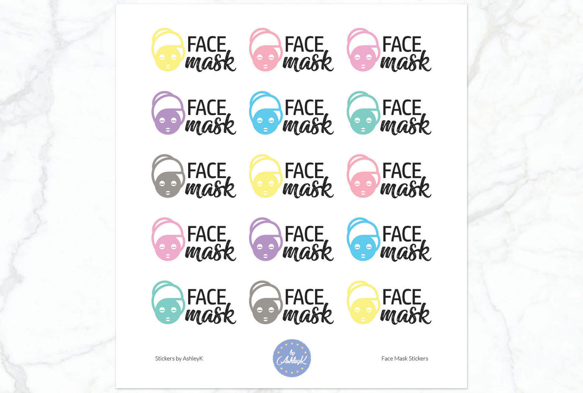 Face Mask Stickers - Pastel