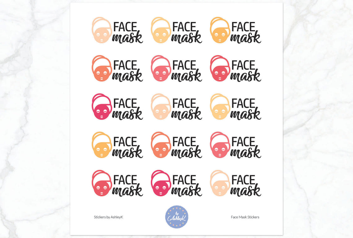 Face Mask Stickers - Peach