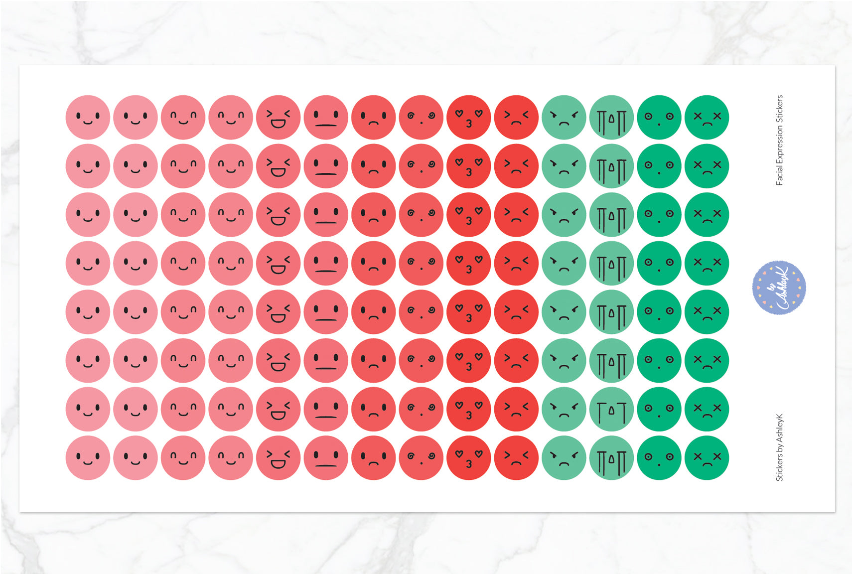 Facial Expressions Stickers - Watermelon