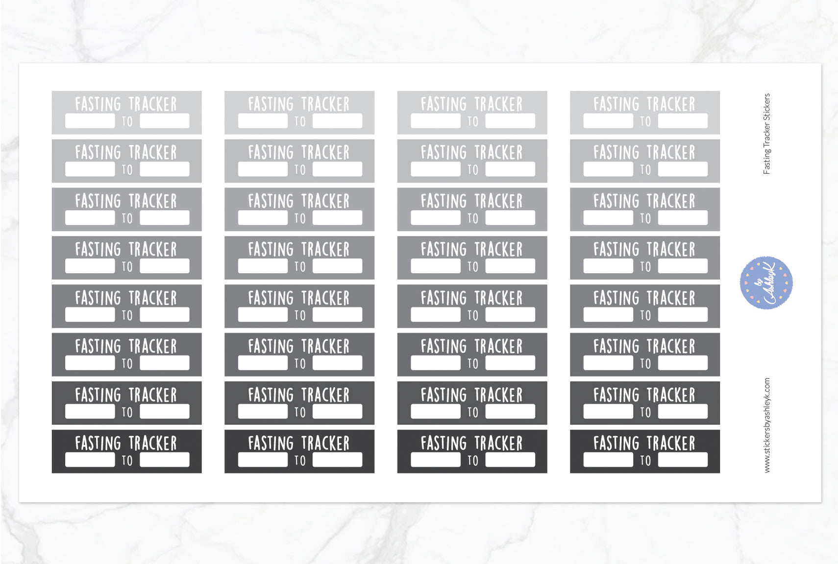 Fasting Tracker Stickers - Monochrome