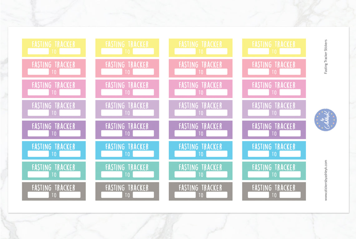 Fasting Tracker Stickers - Pastel