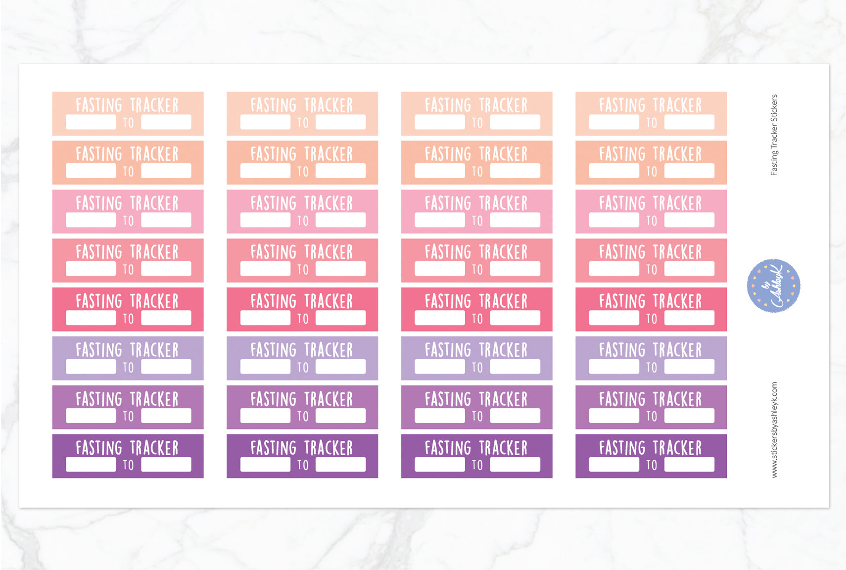 Fasting Tracker Stickers - Raspberry