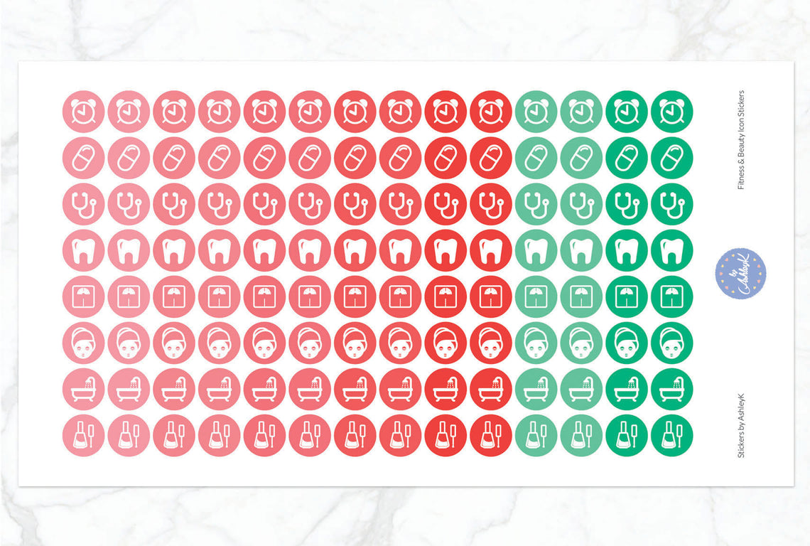 Fitness and Beauty Icon Stickers - Watermelon