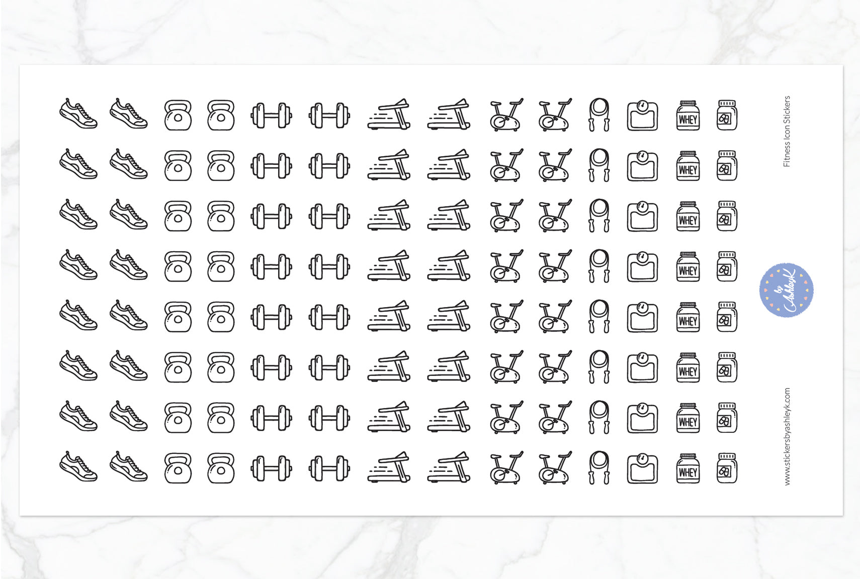 Fitness Icon Stickers - Black