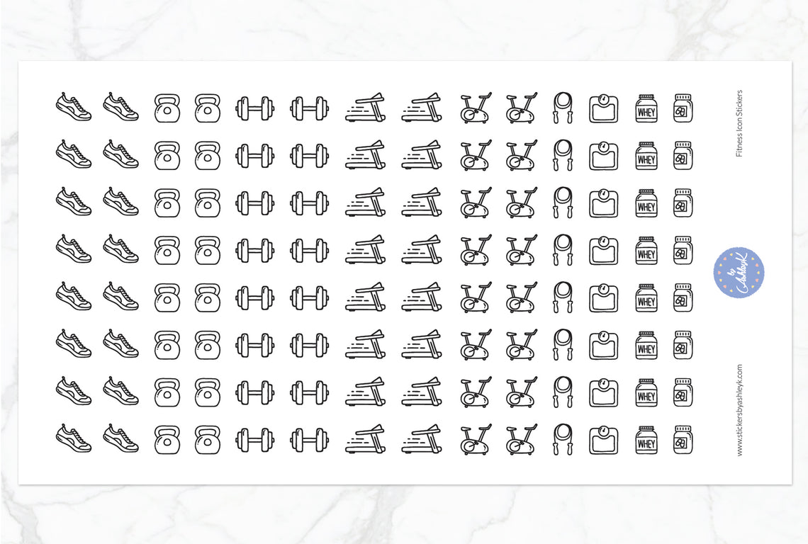 Fitness Icon Stickers - Black