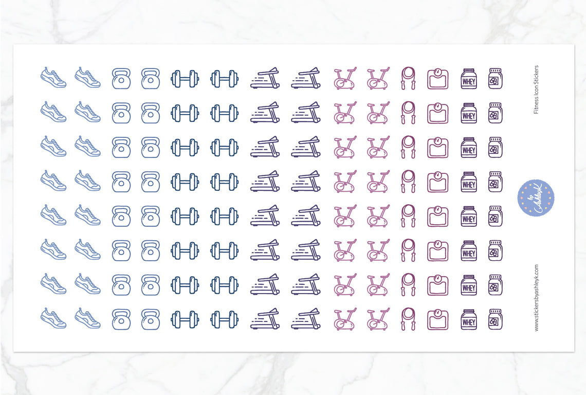 Fitness Icon Stickers - Blueberry