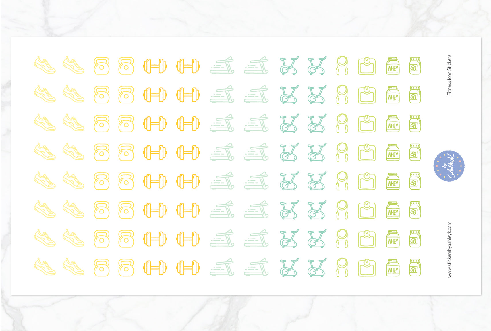 Fitness Icon Stickers - Lemon&Lime