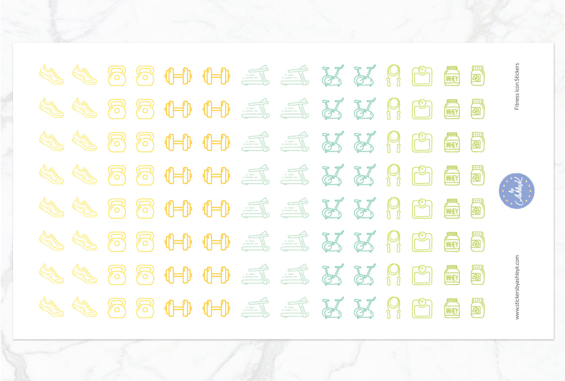 Fitness Icon Stickers - Lemon&Lime