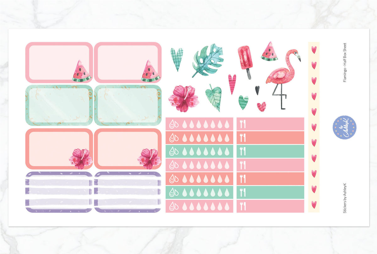 Flamingo Weekly Kit - Erin Condren Planner Stickers – Stickers by AshleyK