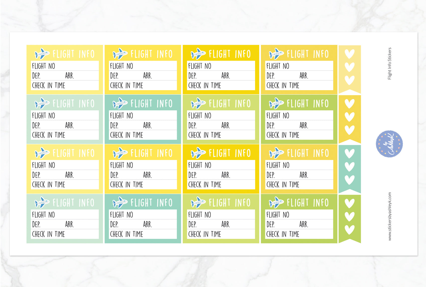 Flight Info Stickers - Lemon&Lime
