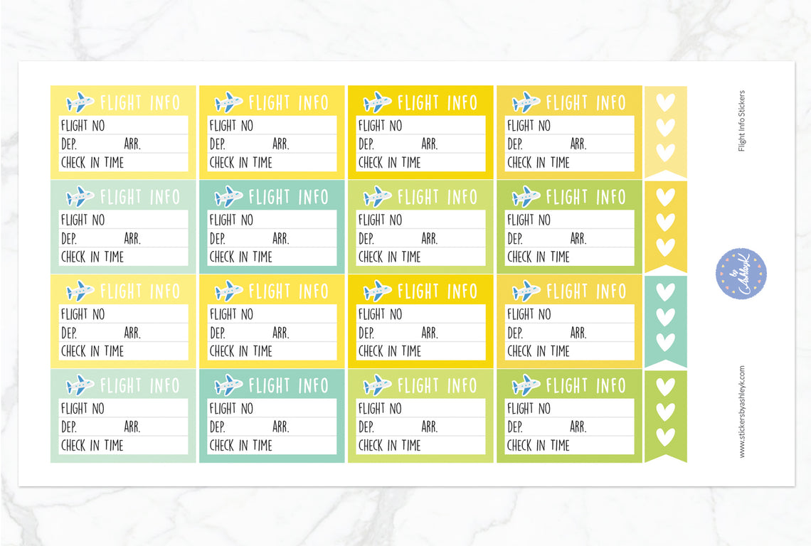 Flight Info Stickers - Lemon&Lime