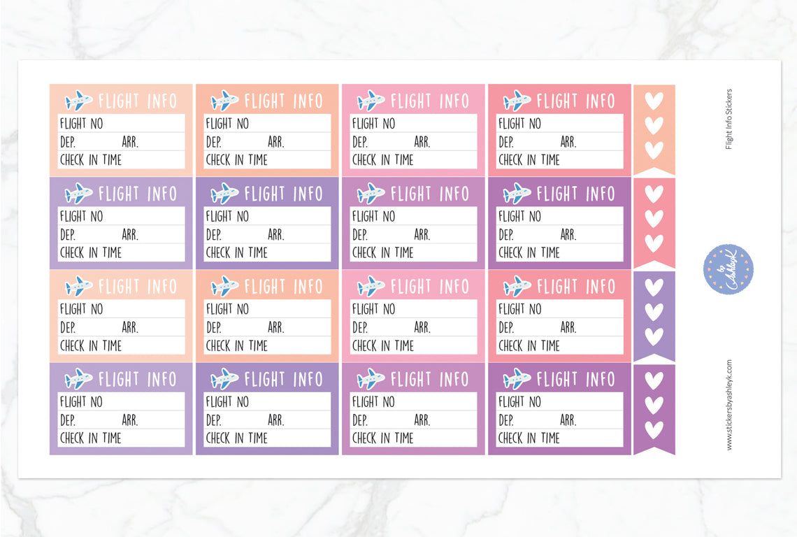 Flight Info Stickers - Raspberry