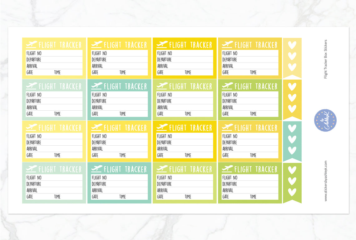 Flight Tracker Box Stickers - Lemon&Lime