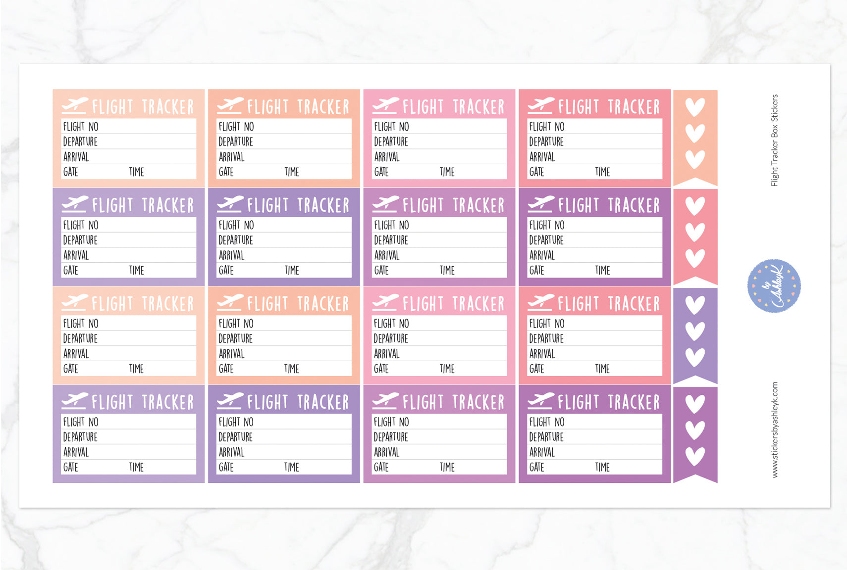 Flight Tracker Box Stickers - Raspberry