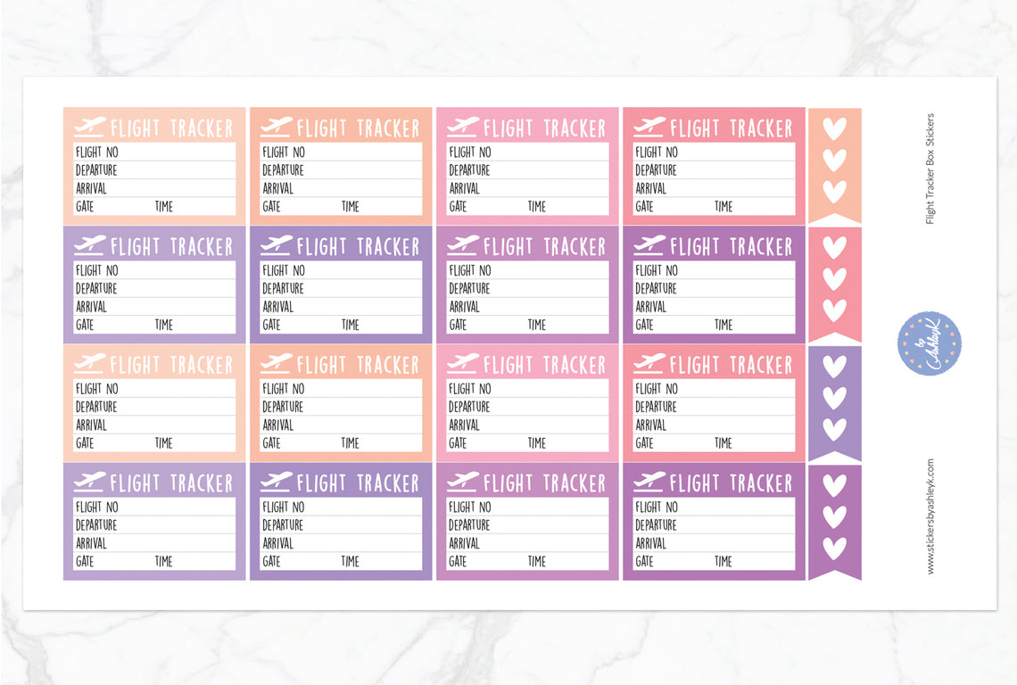 Flight Tracker Box Stickers - Raspberry