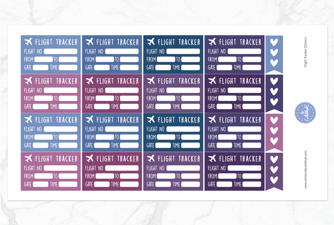 Flight Tracker Stickers - Blueberry