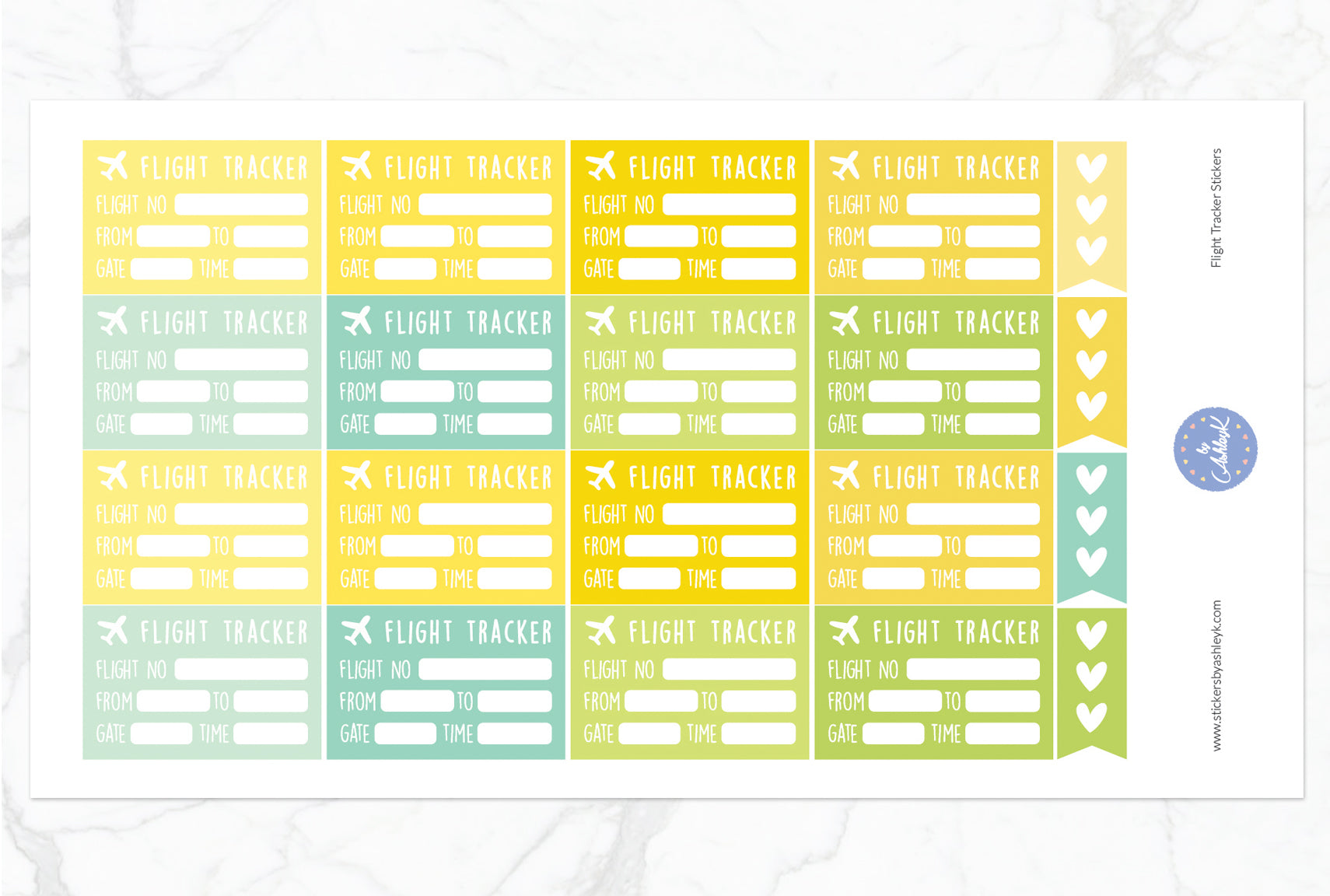 Flight Tracker Stickers - Lemon&Lime
