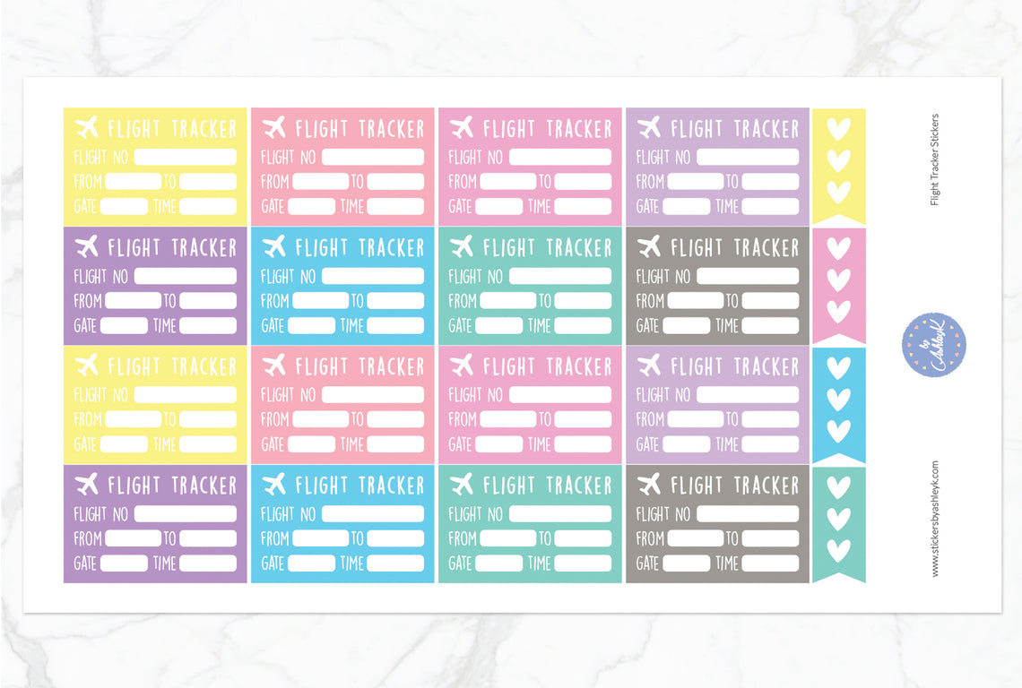 Flight Tracker Stickers - Pastel