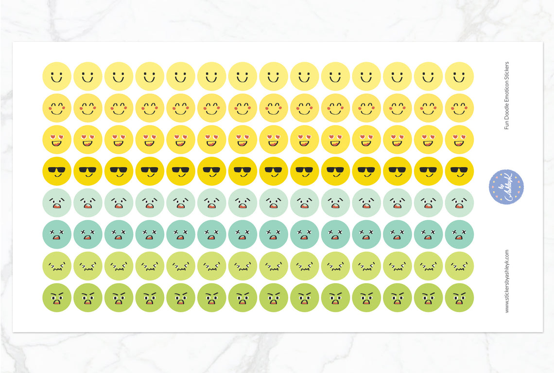 Fun Doodle Emoticon Stickers - Lemon&Lime