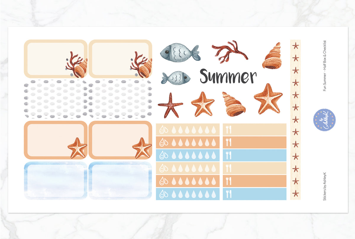 Fun Summer Weekly Kit - Erin Condren Planner Stickers – Stickers by AshleyK