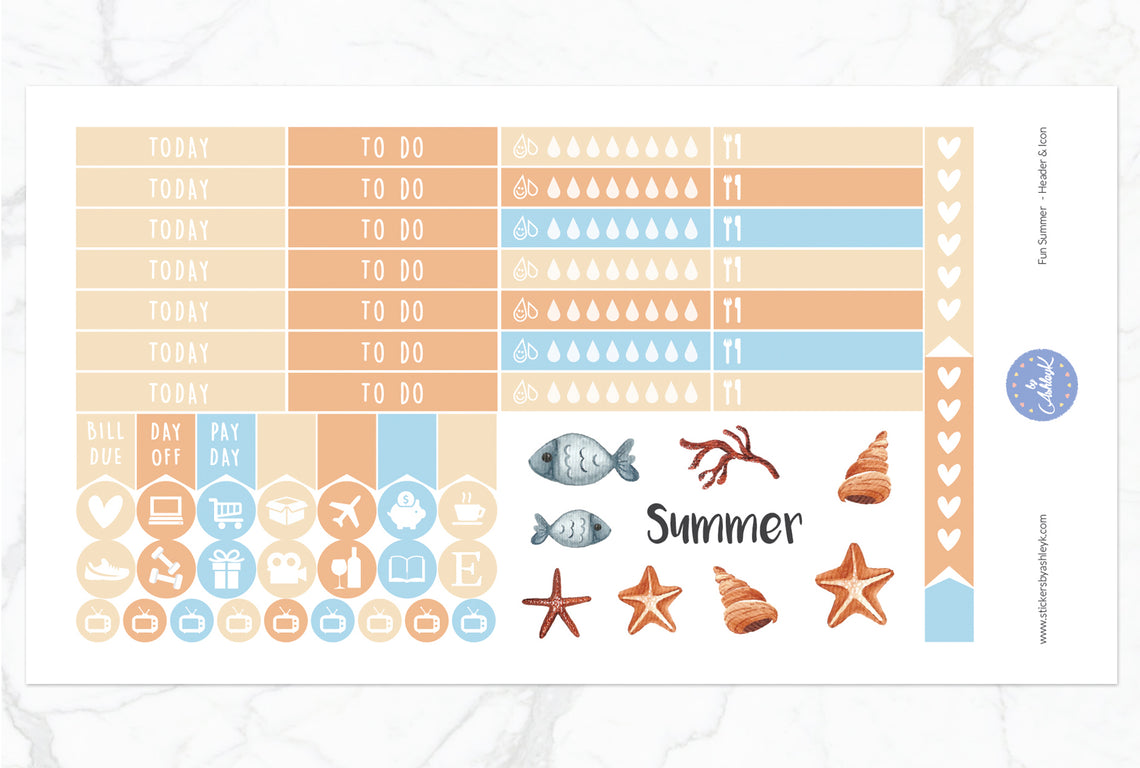 Fun Summer Weekly Kit  - Functional Sheet
