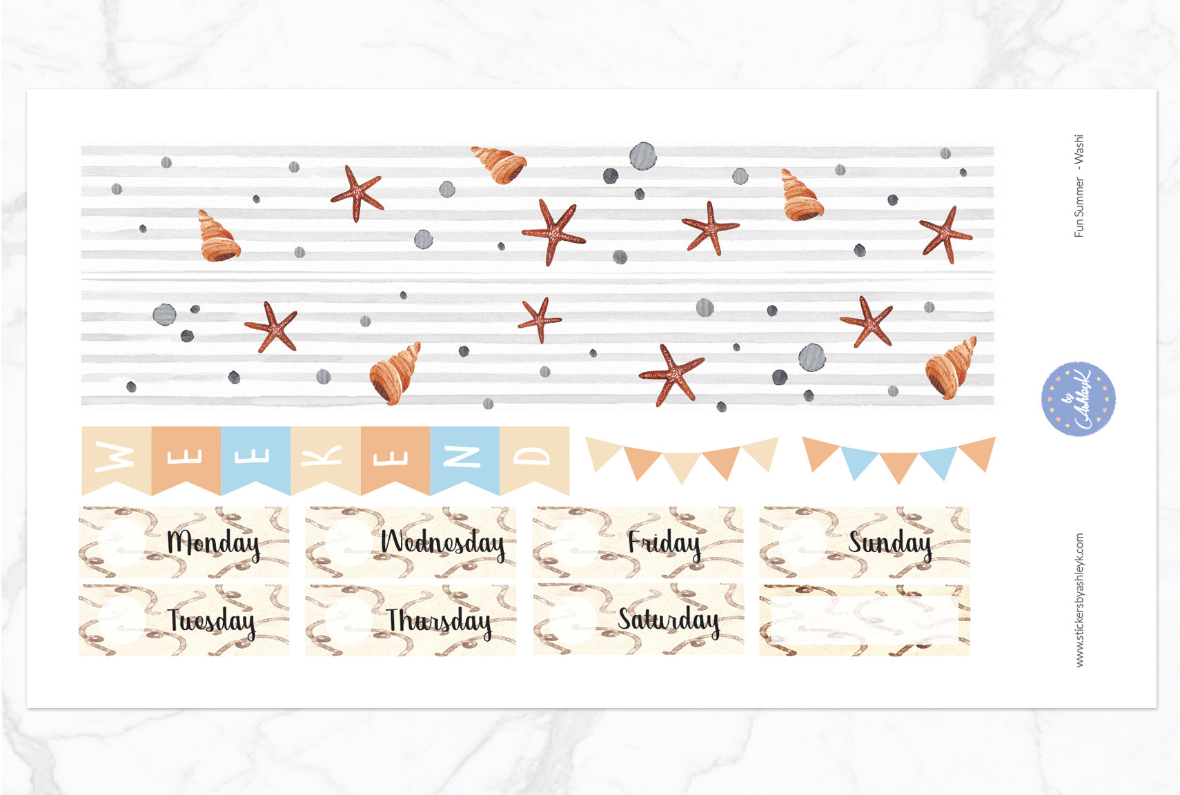 Fun Summer Weekly Kit  - Washi Sheet