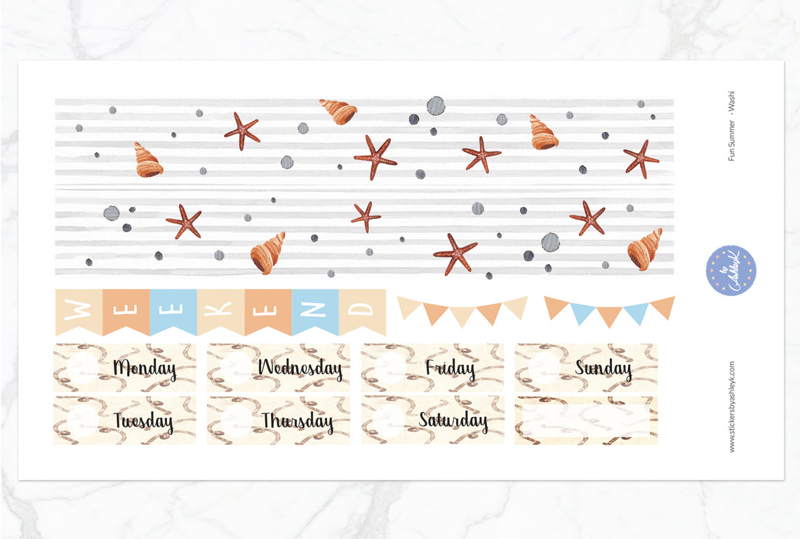 Fun Summer Weekly Kit  - Washi Sheet