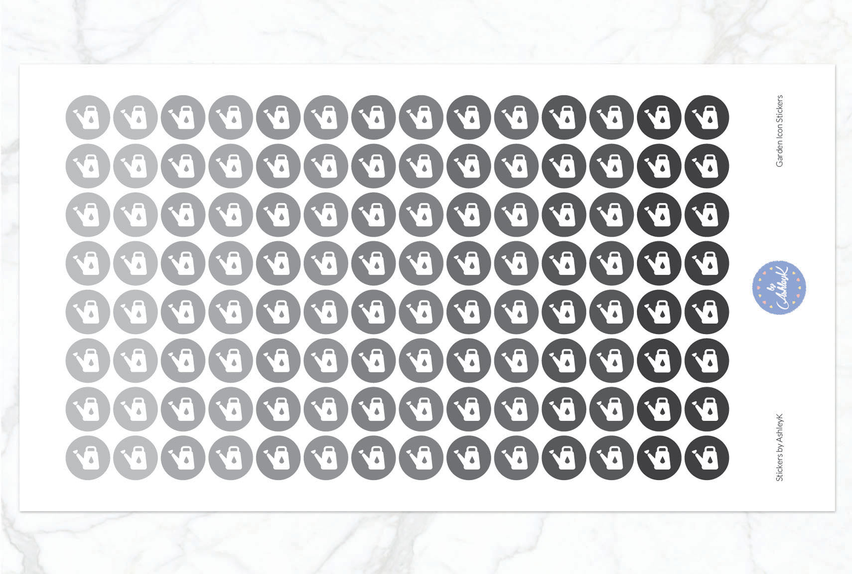 Garden Icon Stickers - Monochrome