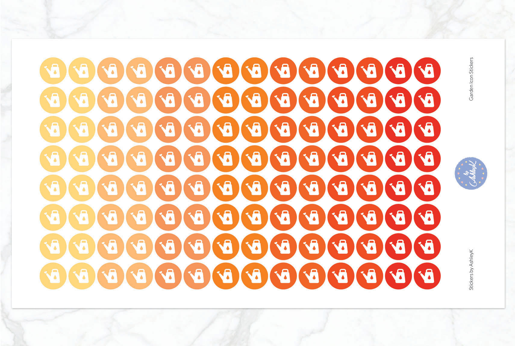 Garden Icon Stickers - Orange