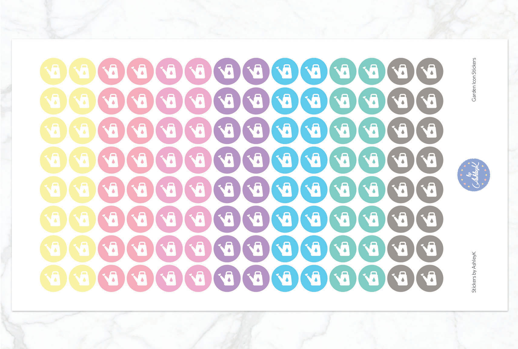 Garden Icon Stickers - Pastel