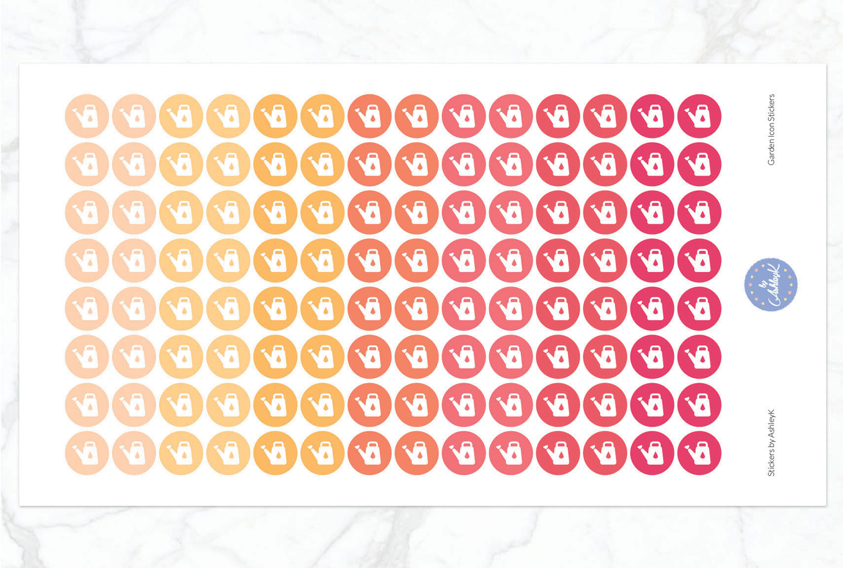 Garden Icon Stickers - Peach