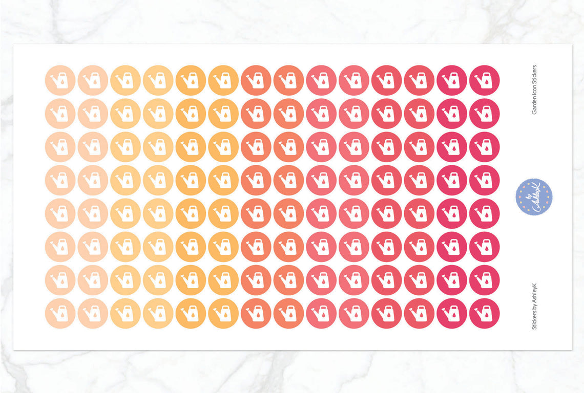 Garden Icon Stickers - Peach