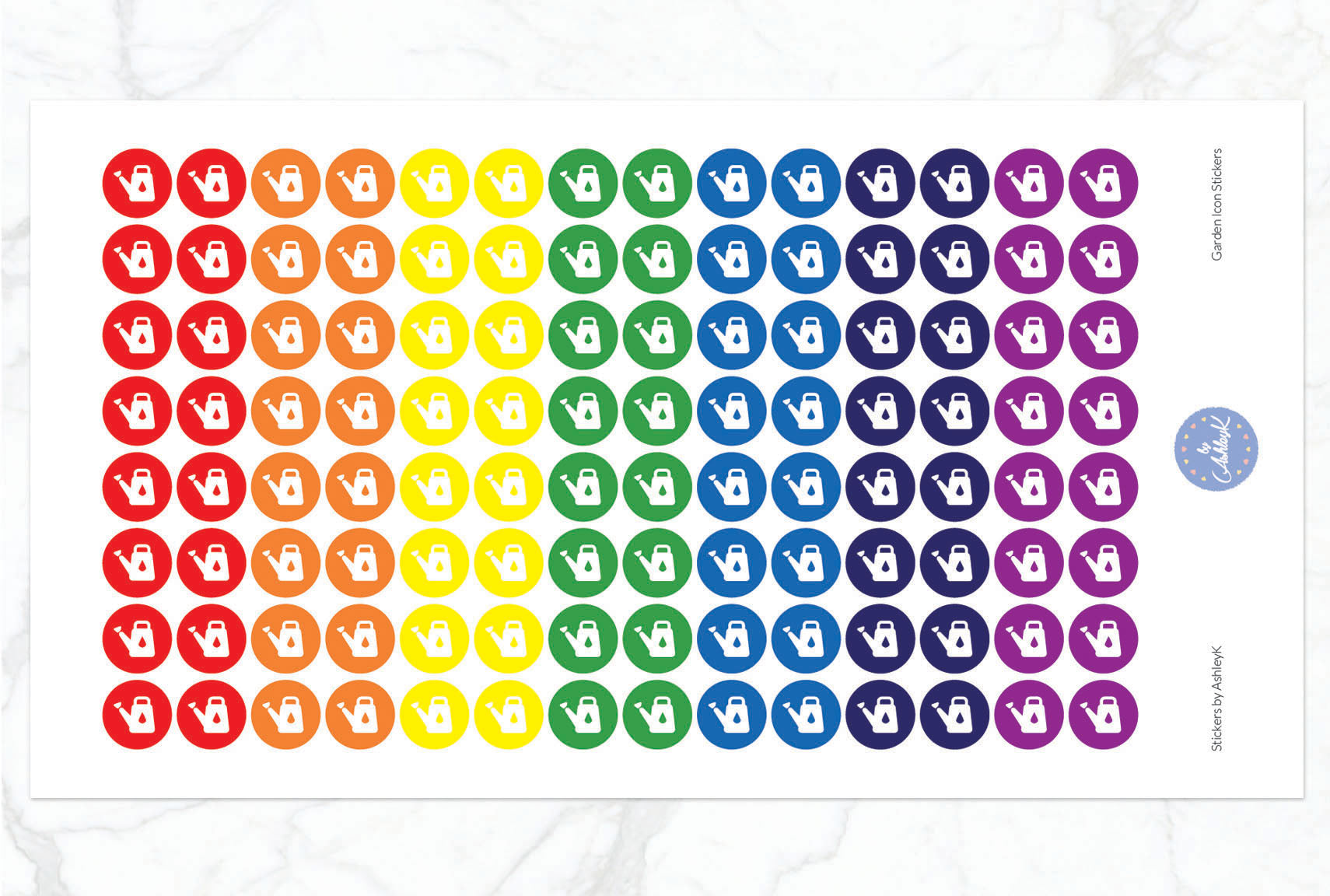 Garden Icon Stickers - Rainbow