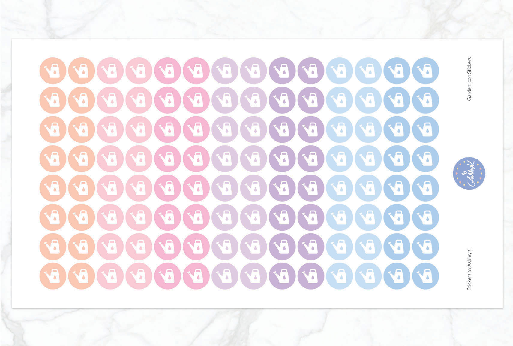 Garden Icon Stickers - Pastel Sunset