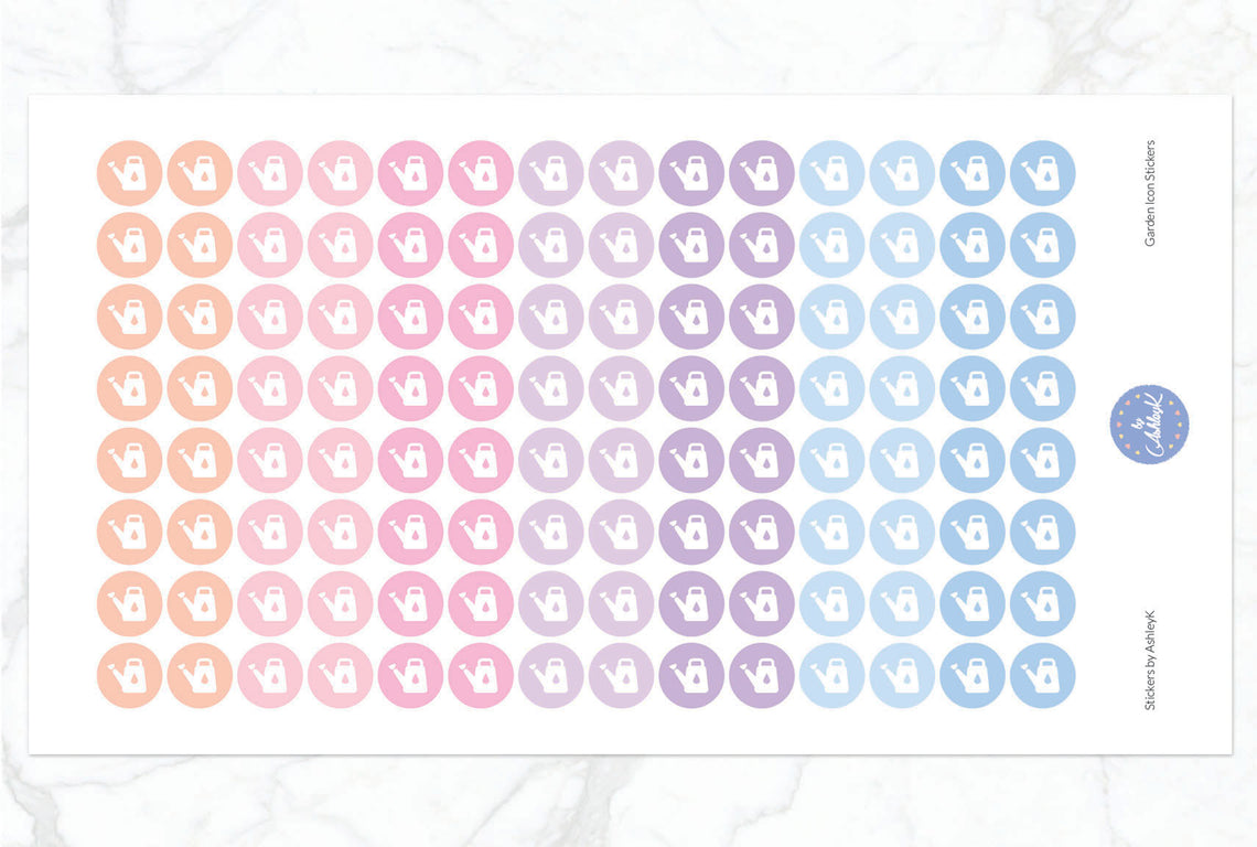Garden Icon Stickers - Pastel Sunset