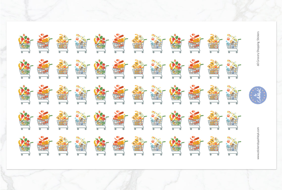 60 Grocery Shopping Stickers