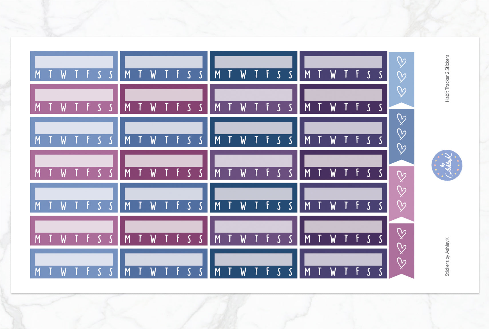 Habit Tracker 2  Stickers - Blueberry