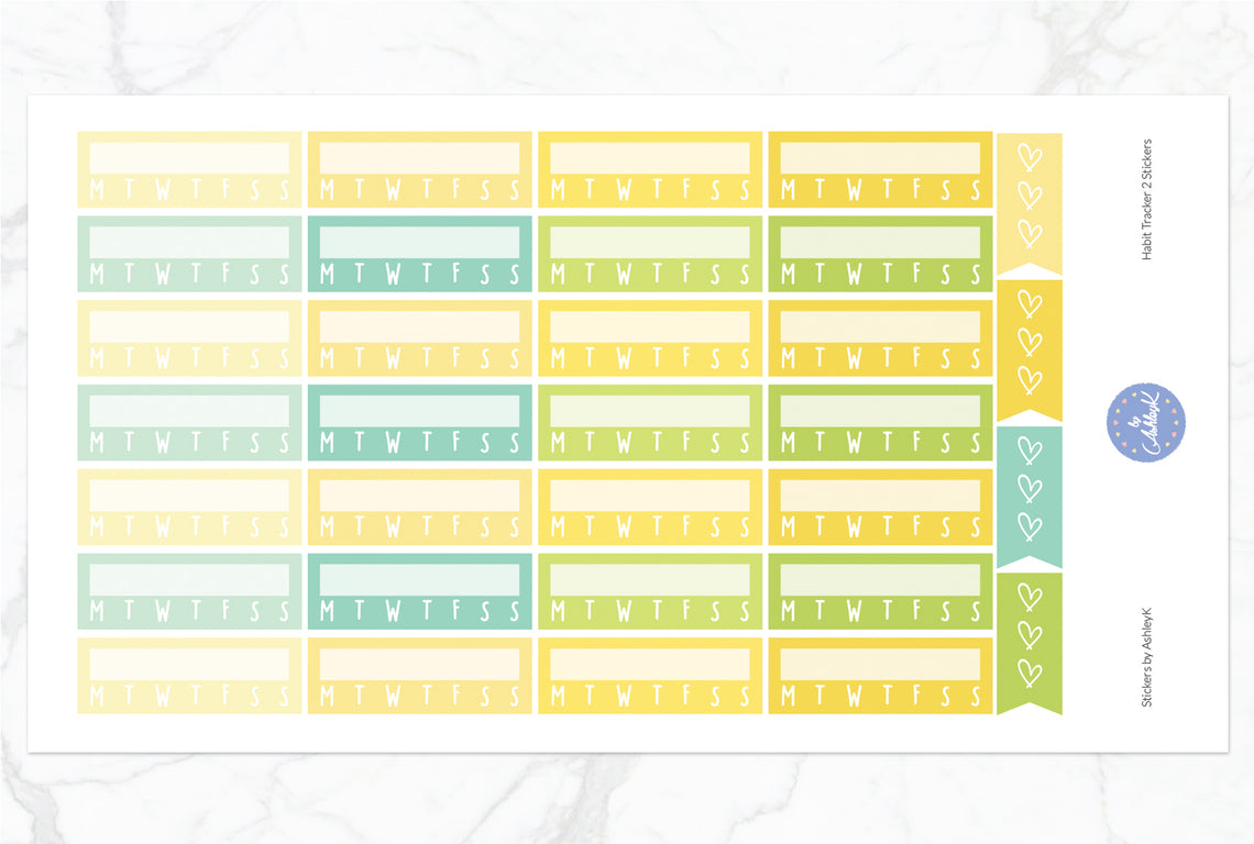 Habit Tracker 2  Stickers - Lemon&Lime