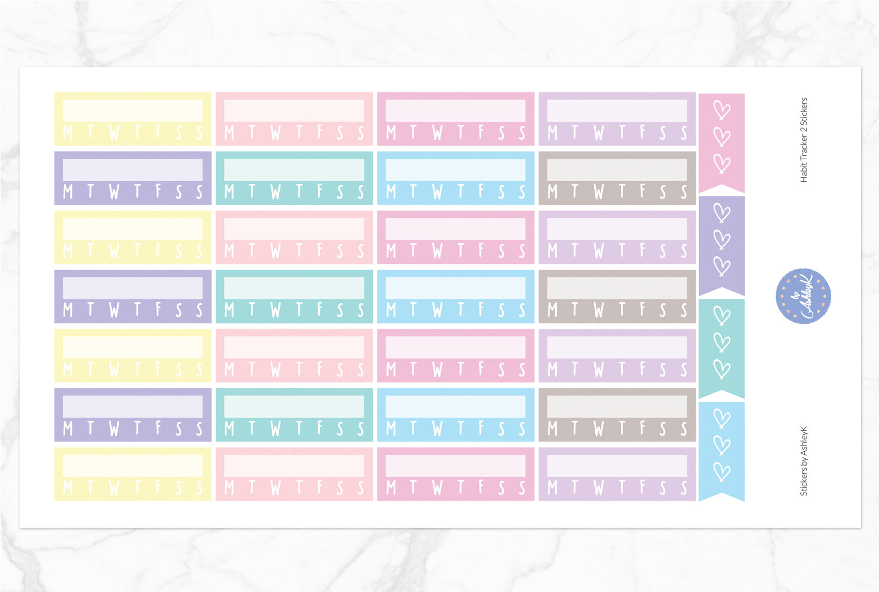 Habit Tracker 2  Stickers - Pastel