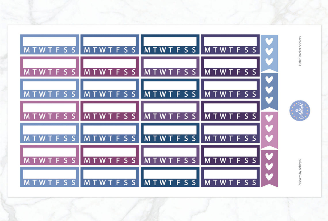 Habit Tracker Stickers - Blueberry