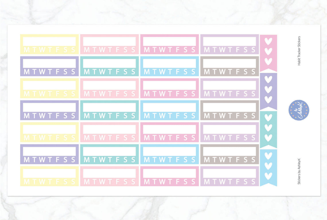Habit Tracker Stickers - Pastel