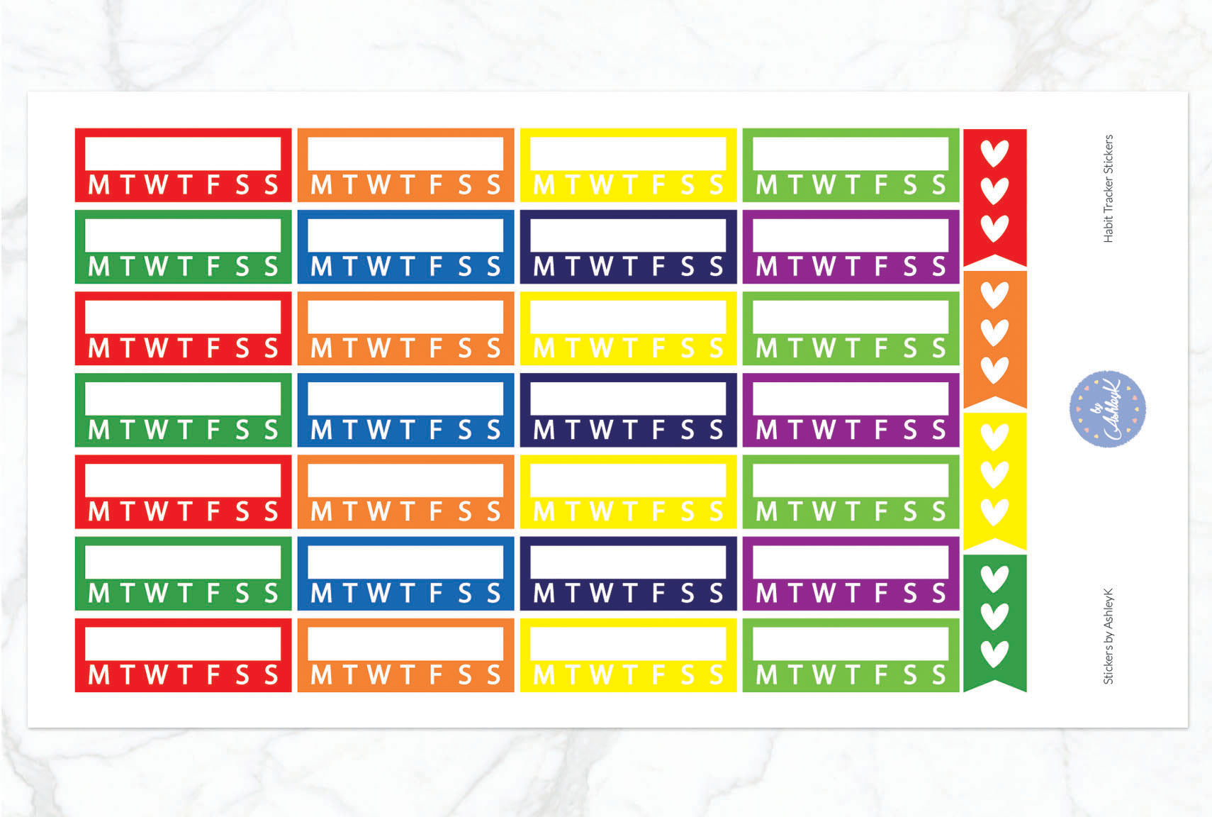 Habit Tracker Stickers - Rainbow